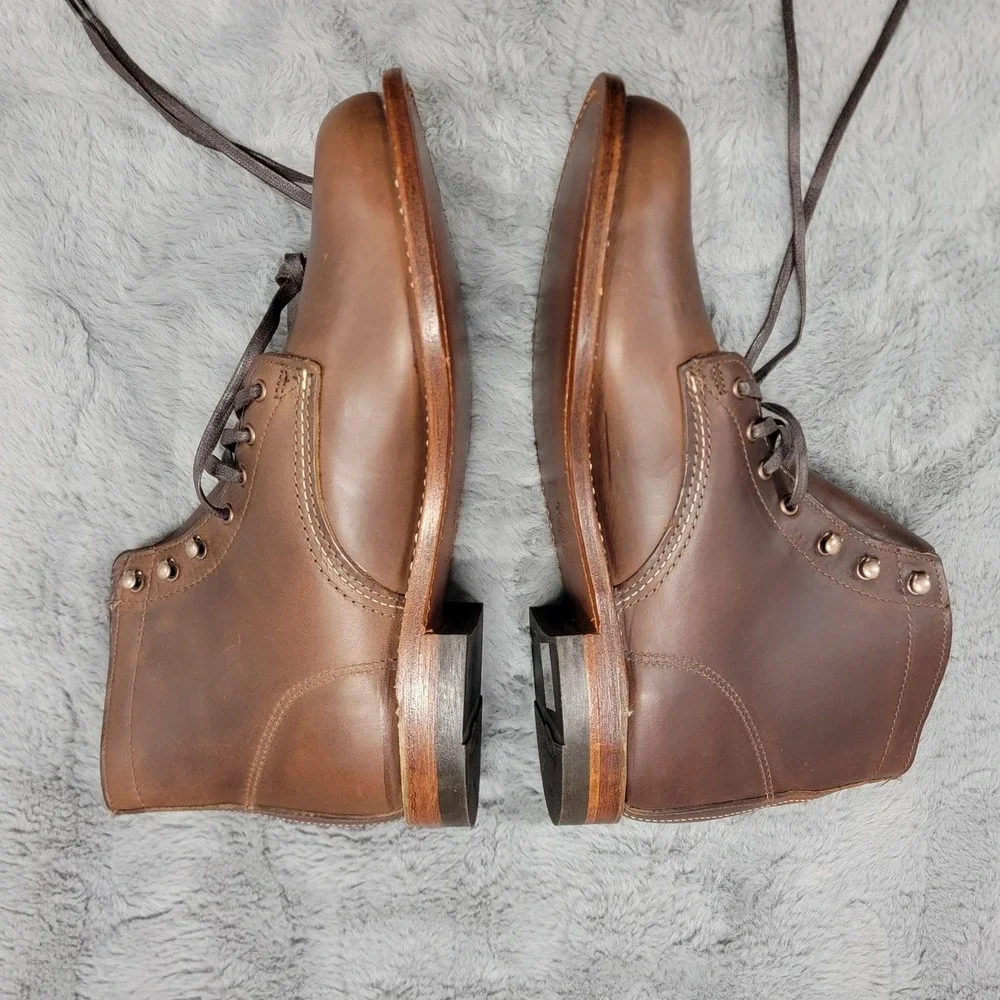 Wolverine 1000 Mile Plain Toe Classic Boots Mens 11 (EU 44) Brown Leather Laced